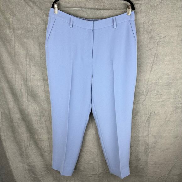 The Fold Pants - The Fold London Pants Womens 12 Blue Tavira Trousers Crop NEW Business Luxury